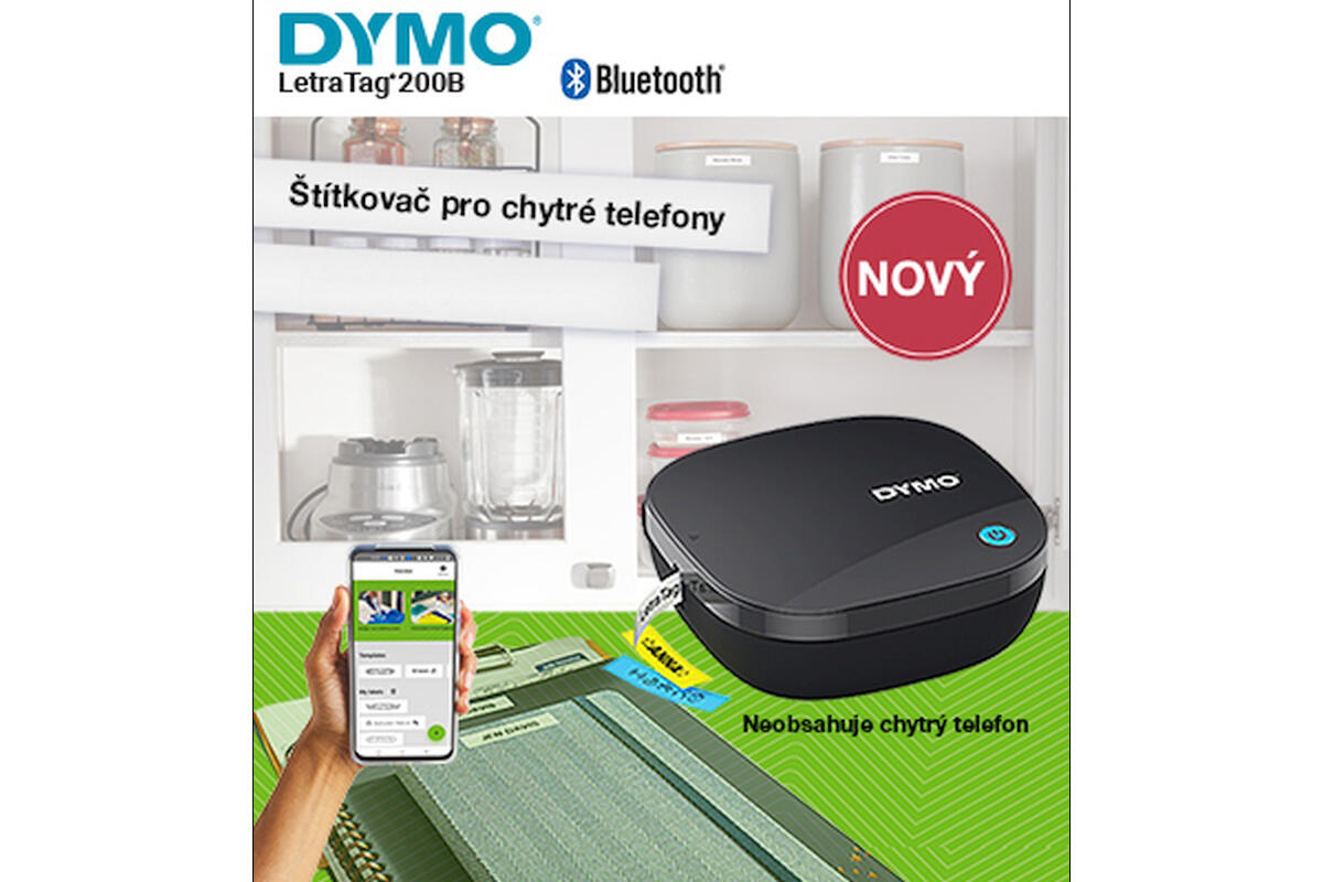 Stitkovacka Štítkovač Dymo Letratag 200B, Bluetooth připojení, termální tisk, šířka ...