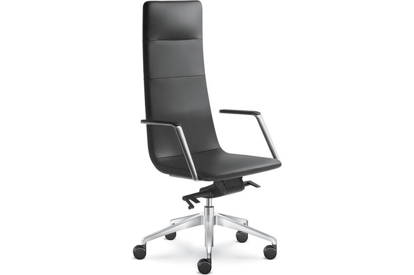 Židle kancelářská Harmony Pure 850-H, vysoký opěrák, područky BR-820, kříž hliníkový F80-N6, V4003 šedá