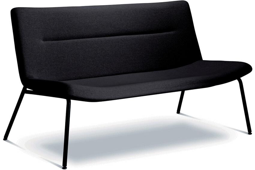 Sedačka kancelářská Oslo Lounge OL-K2-N1, dvoumístná, konstrukce ocel, CES14 černá
