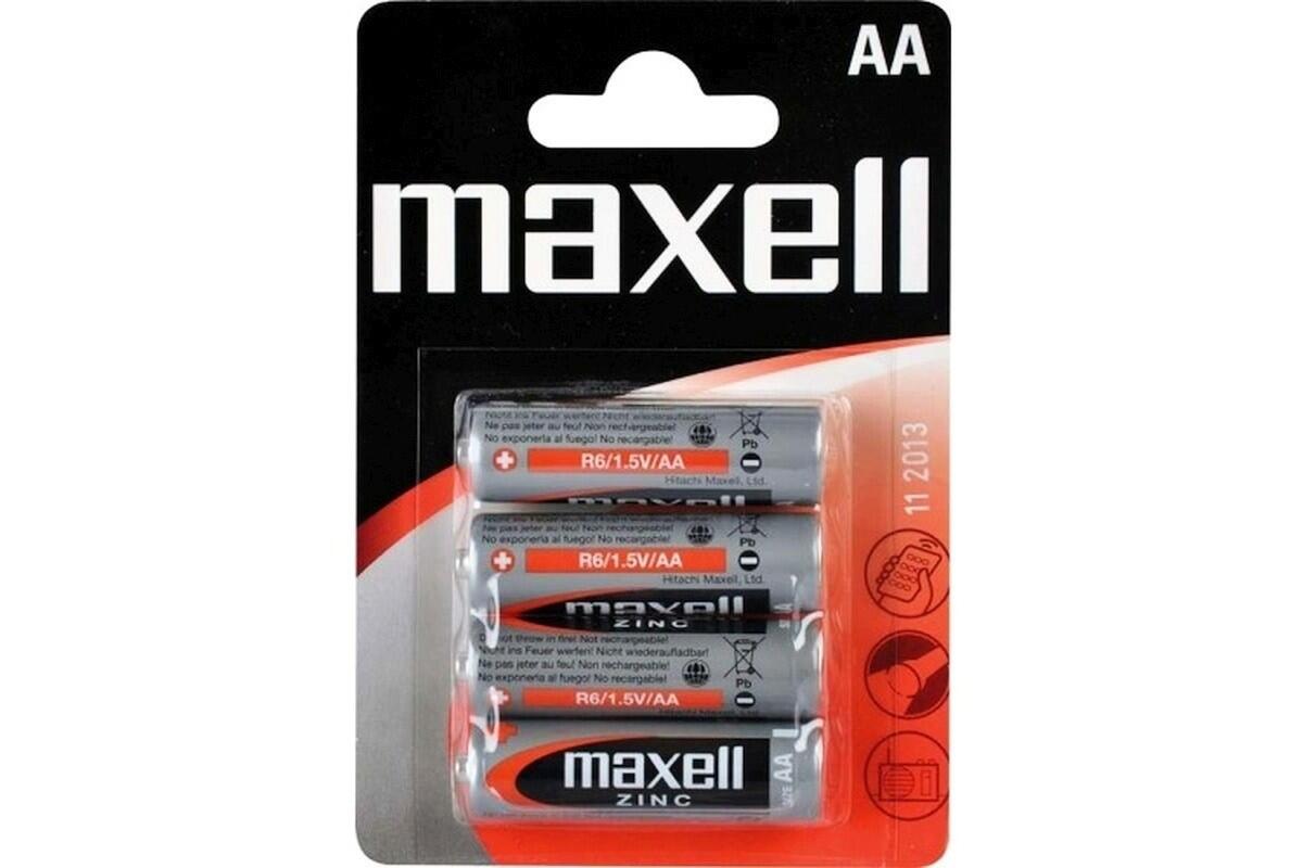 Baterie tužková AA Maxell R6, zinková, 4 ks | SMERO.CZ